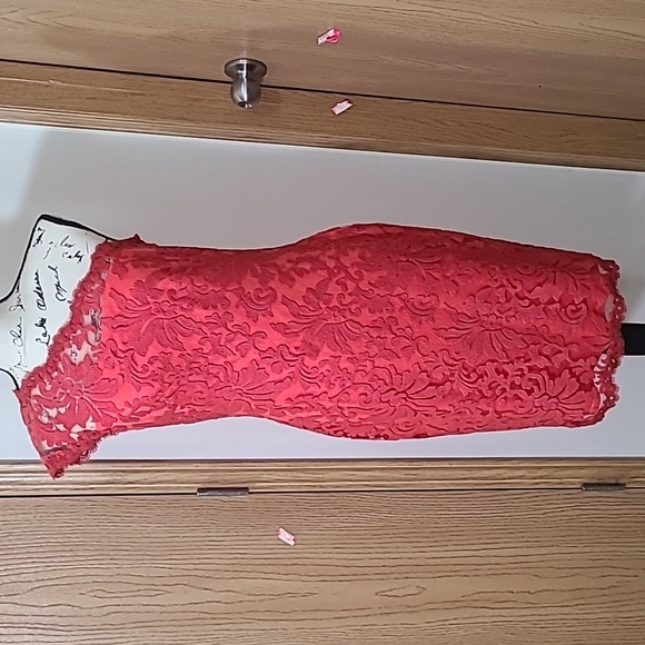 NWT Tadashi Shoji one shoulder lace cocktail wedding guest bodycon wiggle dress - Picture 2 of 4